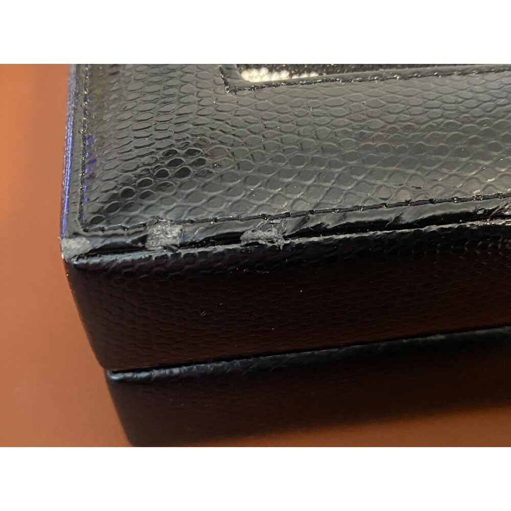 Vtg Floral Needlepoint Locking JEWELRY BOX Hand Stitched Black Zebra Small Lined - Picture 12 of 16